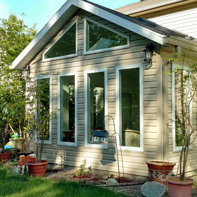 sunroom with large windows