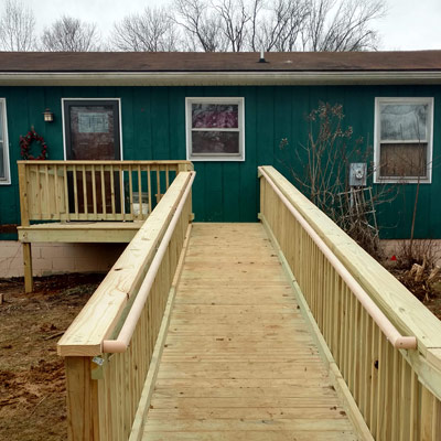 hand built wooden ramp